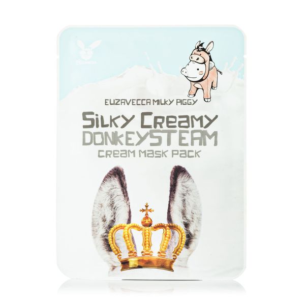 Питательная тканевая маска с паровым кремом Elizavecca Silky Creamy Donkey Steam Cream Mask Pack 13047 фото