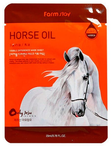 Тканевая маска с лошадиным жиром Farmstay Visible Difference Horse Oil Mask Pack 15452 фото