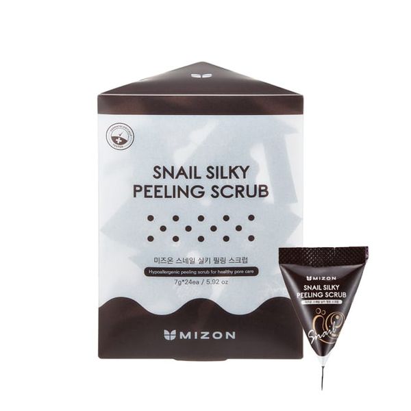 Пилинг-скраб с муцином улитки Mizon Snail Silky Peeling Scrub - 7 г (1 саше-пирамидка) 12875 фото
