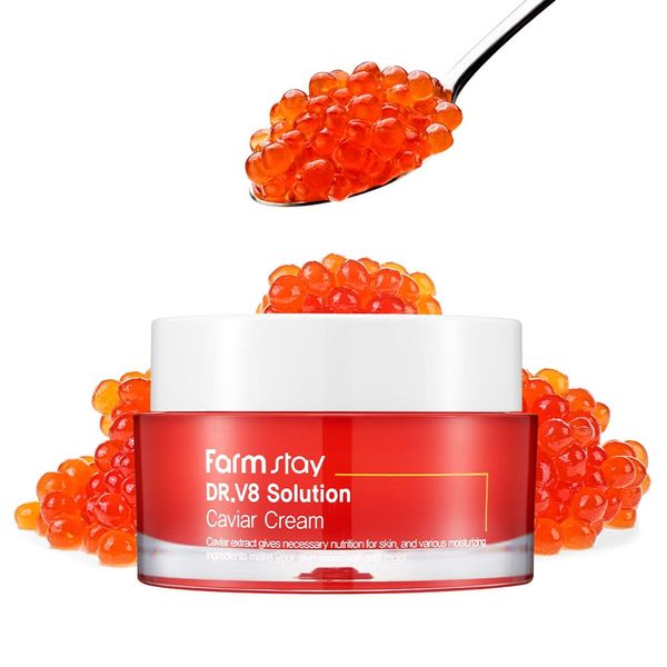 Антивозрастной крем для лица с экстрактом икры FARMSTAY Dr-V8 Solution Cream Caviar 12427 фото