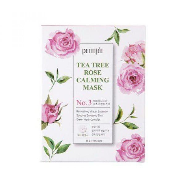 Успокаивающая маска для лица с экстрактом чайного дерева и розы PETITFEE Tea Tree Rose Calming Mask 17200 фото