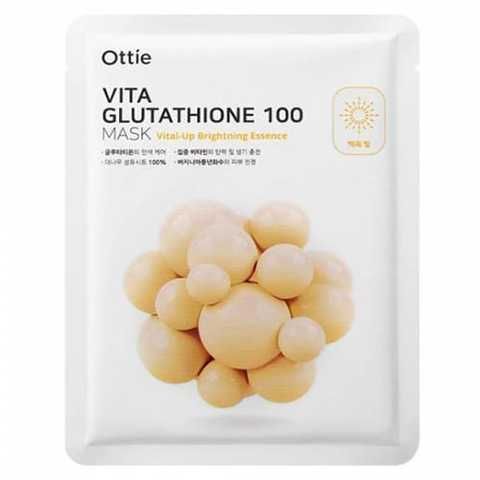 ottie vita glutathione 100 mask Купить Маска для придания яркости 10984 в интернет магазине HappyMix A brightening hydrogel face تونر تركيبة خفيفة Volume:30 Days - 2 Bottle nature glow glutathione collagen