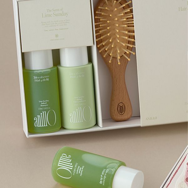 Дорожній набір для волосся ANILLO Lime Sunday Refresh Hair & Brush Set , 55 мл + 55 мл 190462 фото