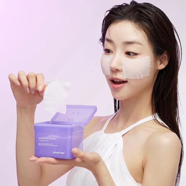 Пады успокаивающие для обновления и восстановления кожи Dermafirm Soothing Repair Toning Pad R4 , 70 штук 18917 фото