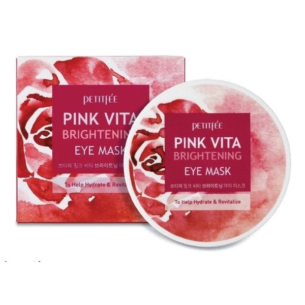 Осветляющие патчи для глаз на основе эссенции розовой воды PETITFEE Pink Vita Brightening Eye Mask 16764 фото