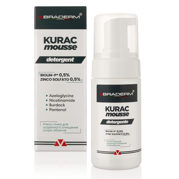 Пінка для вмивання Braderm Kurac Cleansing Mousse, 100 мл 18822 фото