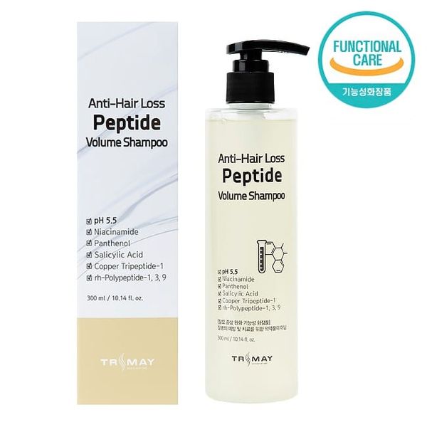 Безсульфатный слабокислотный шампунь с пептидами против выпадения волос TRIMAY Anti-Hair Loss Peptide Volume Shampoo p.h 5.5 13632 фото