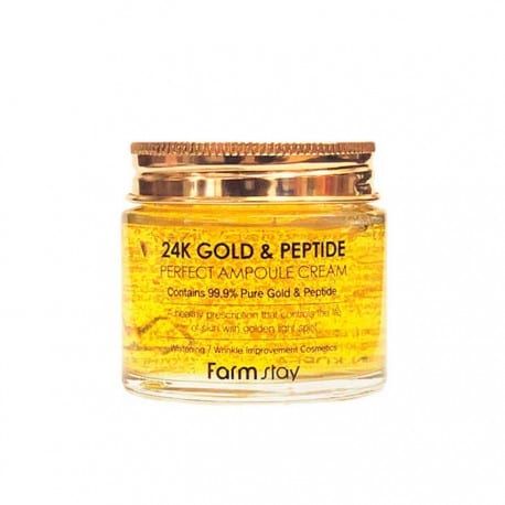 Ампульный крем для лица с золотом Farm Stay 24K Gold & Peptide Perfect Ampoule Cream 15484 фото