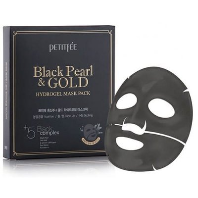 Гидрогелевая маска с золотом и черным жемчугом PETITFEE Black Pearl & Gold Hydrogel Mask Pack 17237 фото